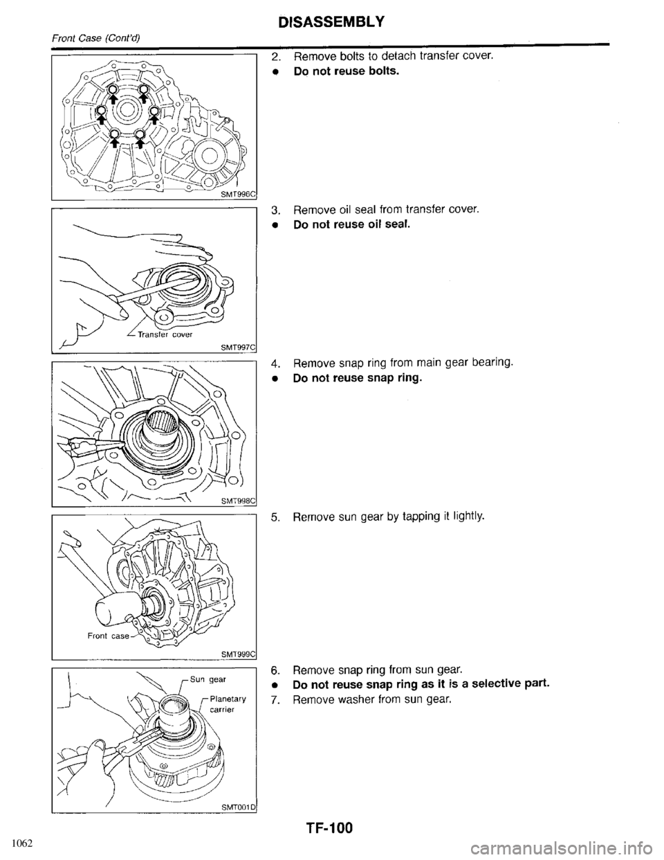 INFINITI QX4 1998  Factory Service Manual 1062 