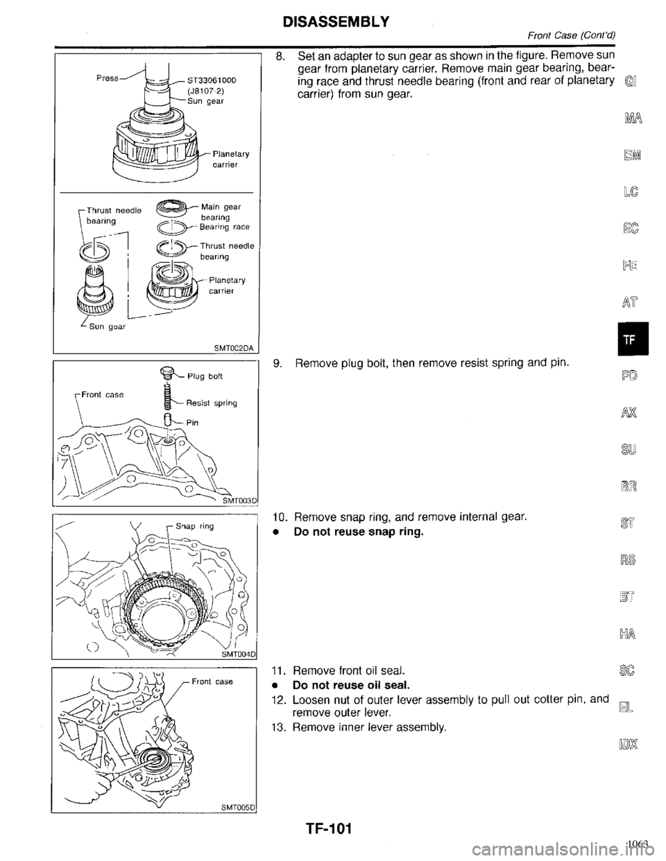 INFINITI QX4 1998  Factory Service Manual 1063 