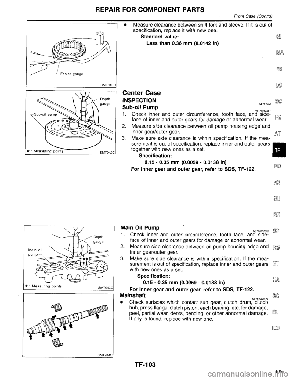 INFINITI QX4 1998  Factory Service Manual 1065 