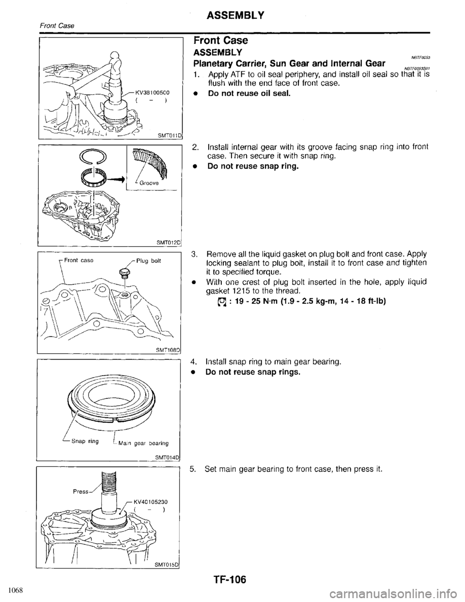 INFINITI QX4 1998  Factory Service Manual 1068 