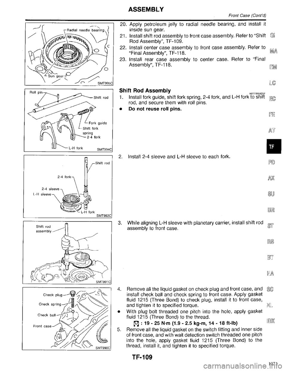 INFINITI QX4 1998  Factory Service Manual 1071 