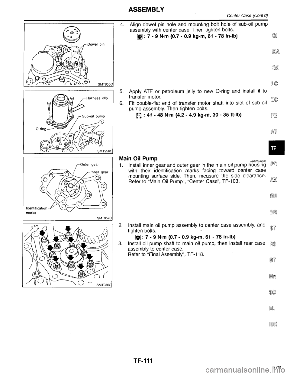 INFINITI QX4 1998  Factory Service Manual 1073 