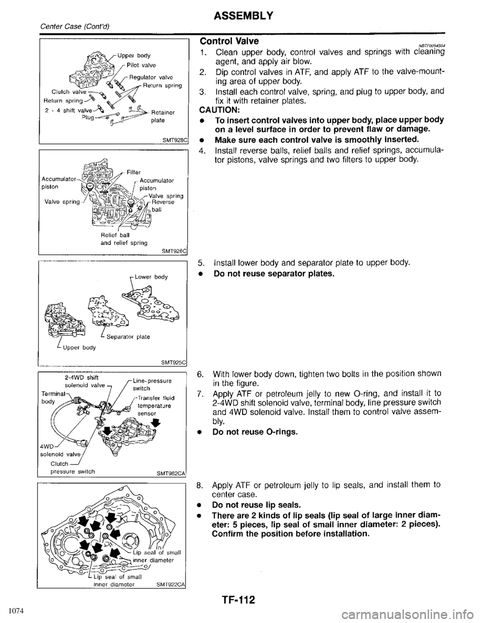 INFINITI QX4 1998  Factory Service Manual 1074 