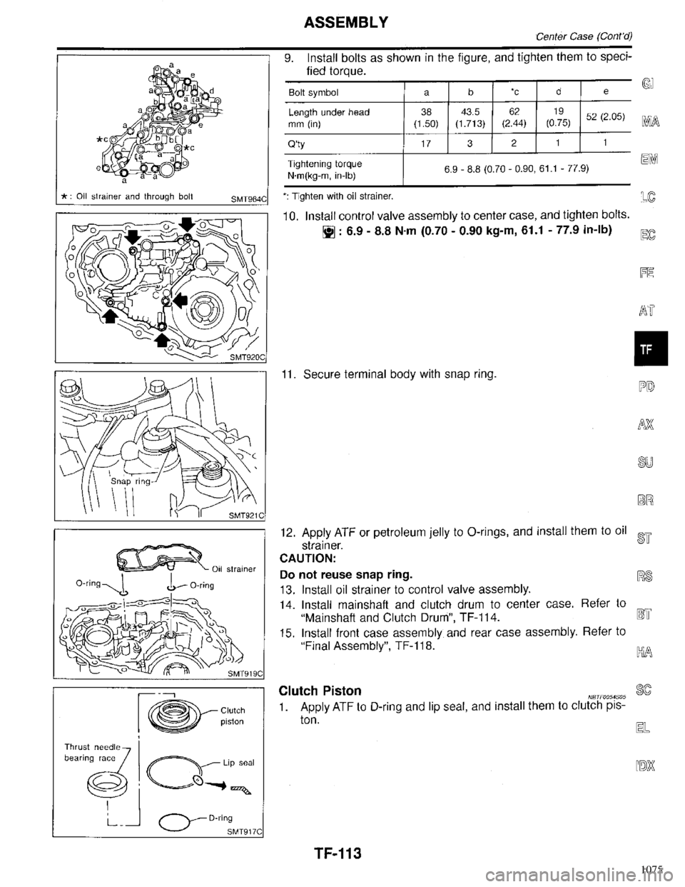 INFINITI QX4 1998  Factory Service Manual 1075 