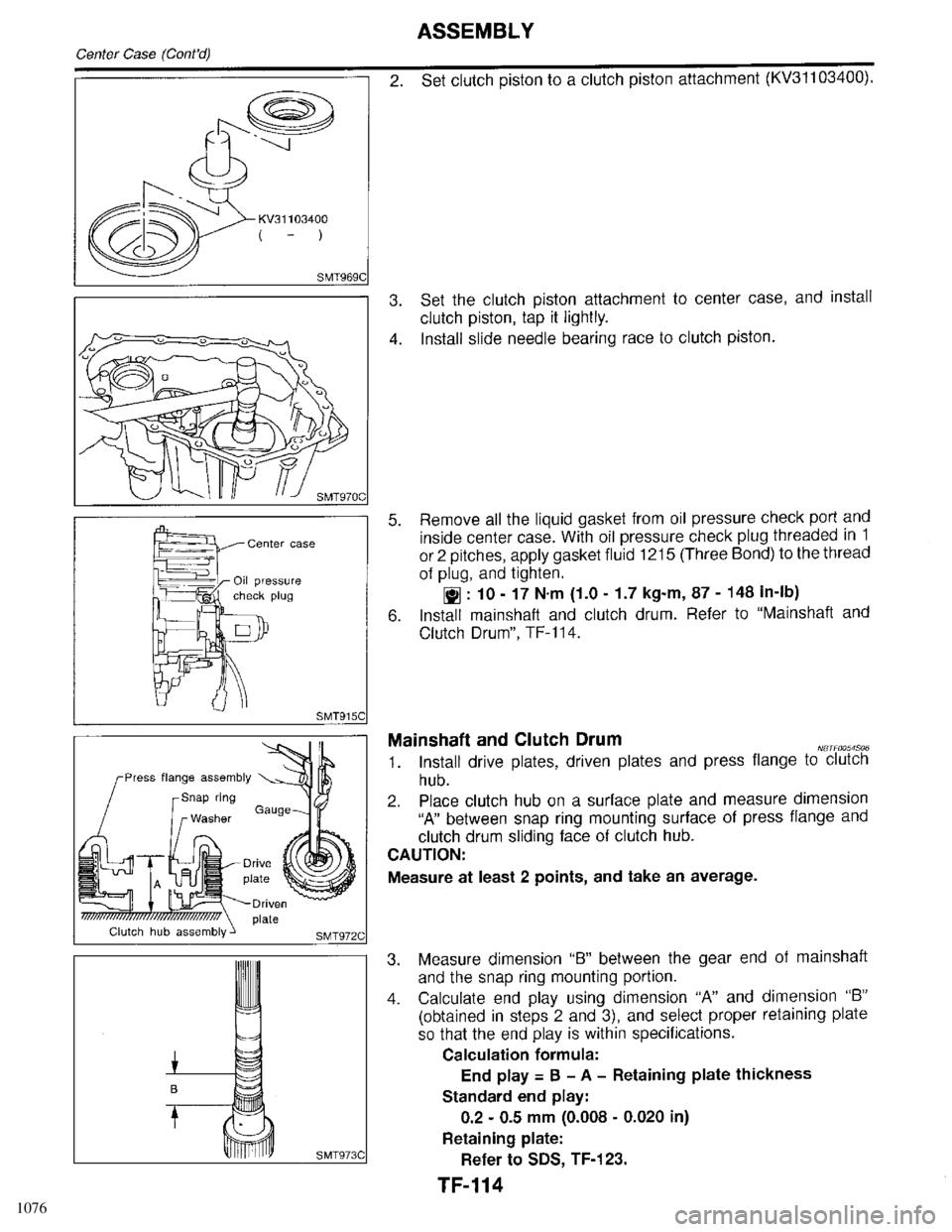 INFINITI QX4 1998  Factory Service Manual 1076 