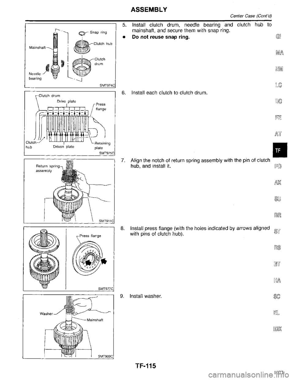 INFINITI QX4 1998  Factory Service Manual 1077 