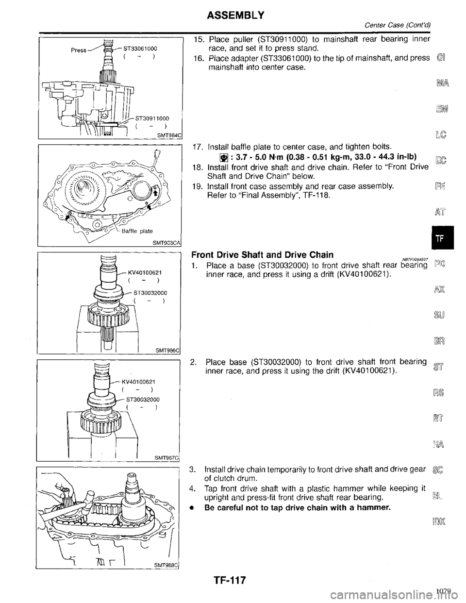 INFINITI QX4 1998  Factory Service Manual 1079 