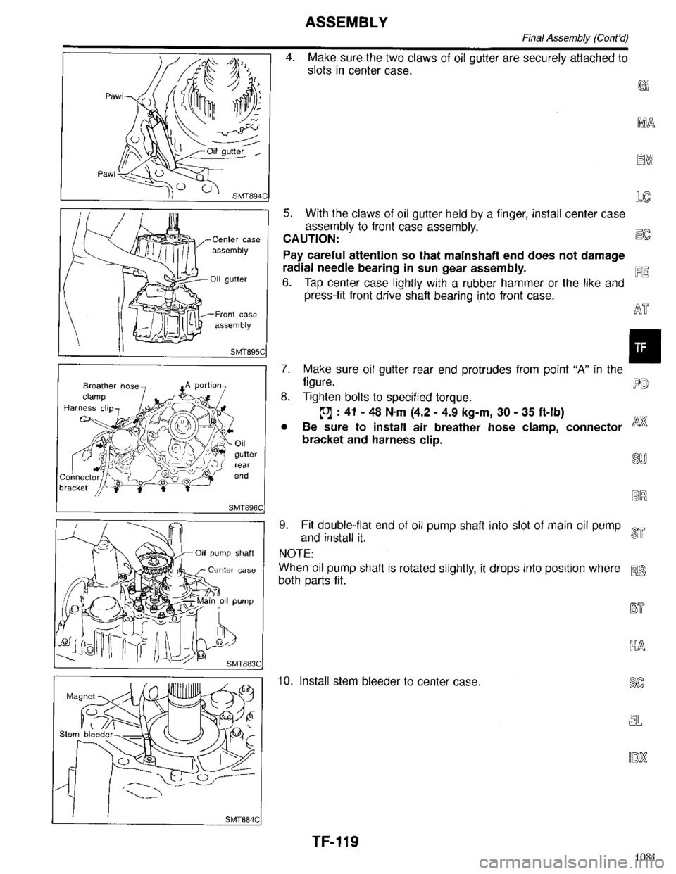 INFINITI QX4 1998  Factory Service Manual 1081 
