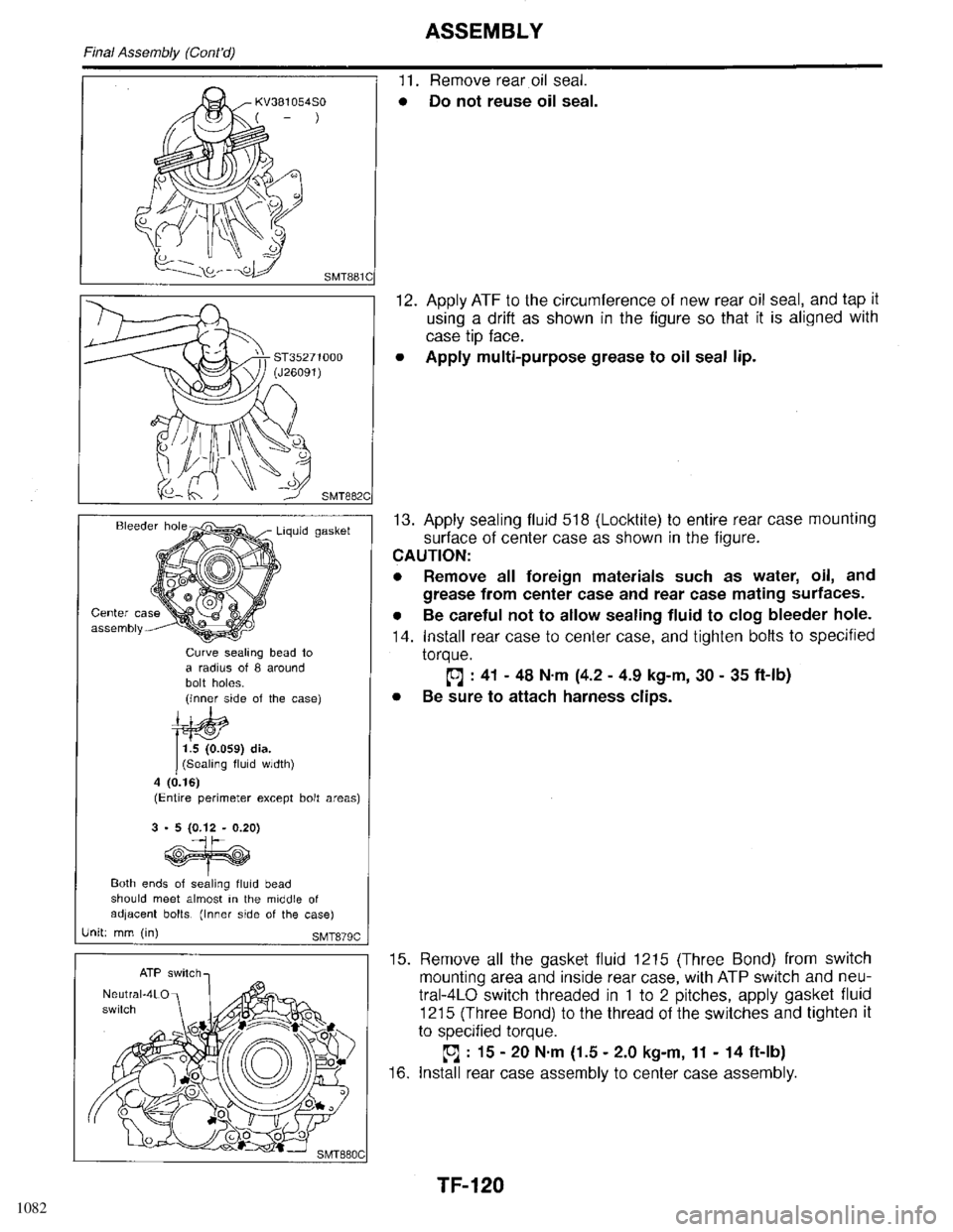 INFINITI QX4 1998  Factory Service Manual 1082 