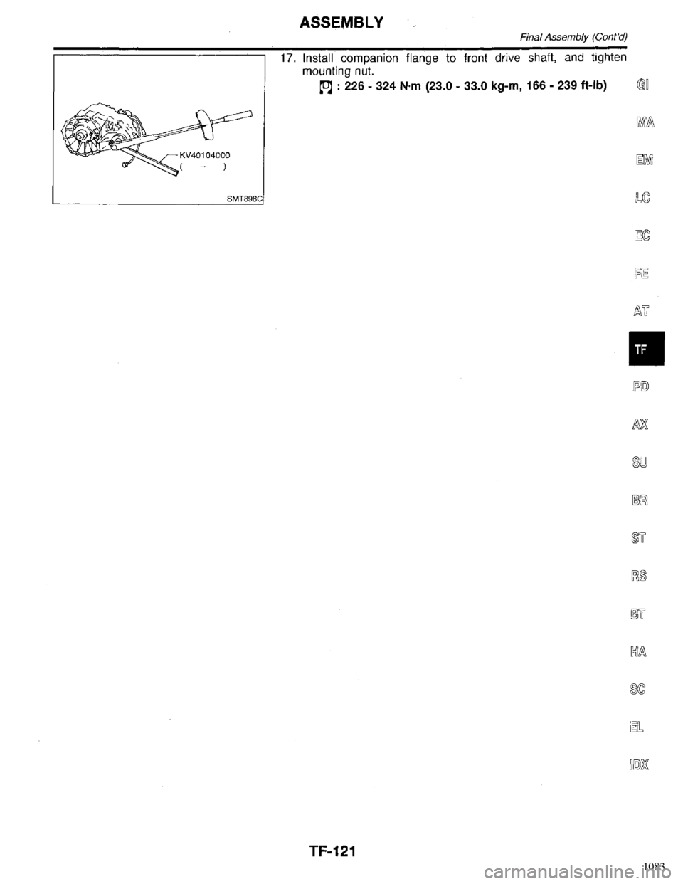 INFINITI QX4 1998  Factory Service Manual 1083 