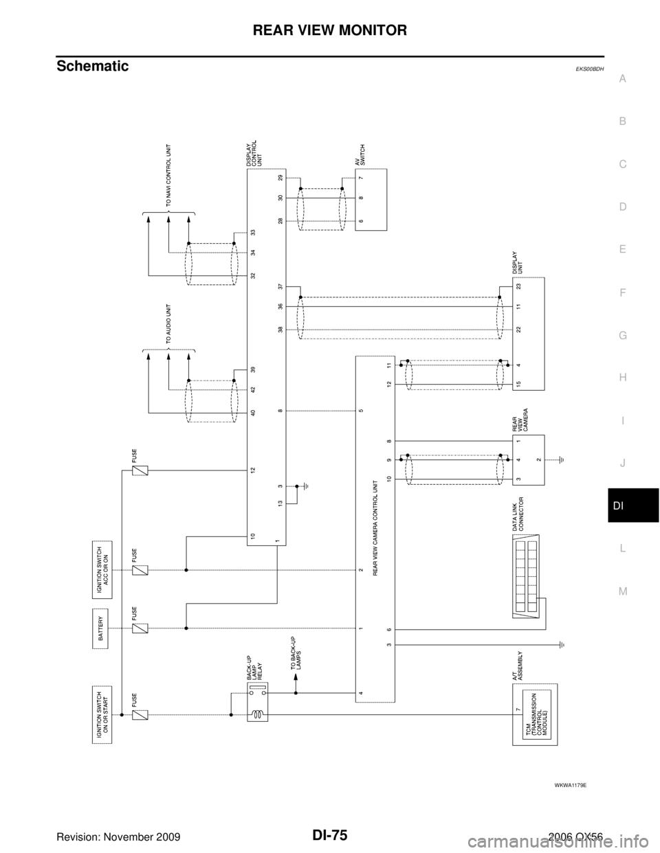INFINITI QX56 2006  Factory Service Manual REAR VIEW MONITORDI-75
C
DE
F
G H
I
J
L
M A
B
DI
Revision: November 2009 2006 QX56
SchematicEKS00BDH
WKWA1179E 