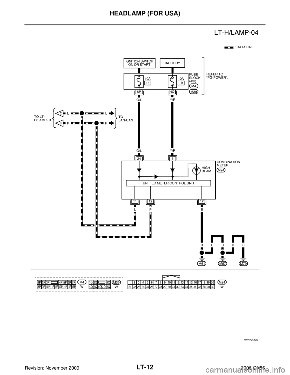 INFINITI QX56 2006  Factory Service Manual LT-12
HEADLAMP (FOR USA)
Revision: November 20092006 QX56
WKWA3640E 