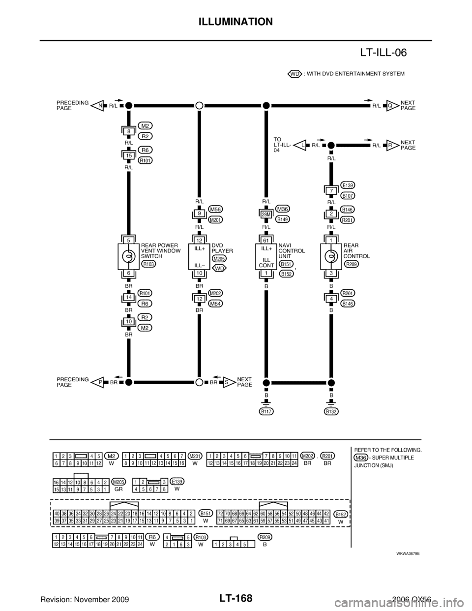 INFINITI QX56 2006  Factory Service Manual LT-168
ILLUMINATION
Revision: November 20092006 QX56
WKWA3679E 