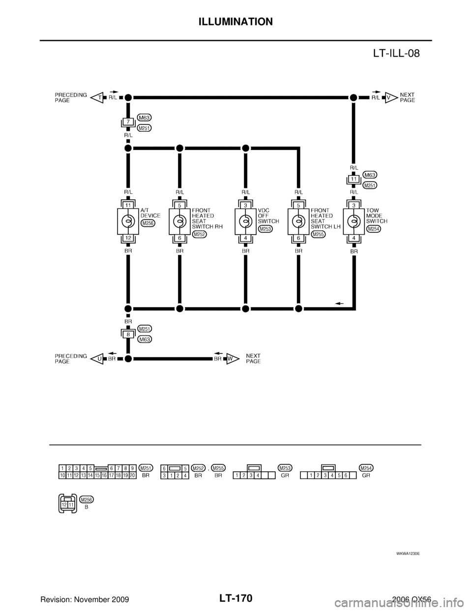 INFINITI QX56 2006  Factory Service Manual LT-170
ILLUMINATION
Revision: November 20092006 QX56
WKWA1230E 