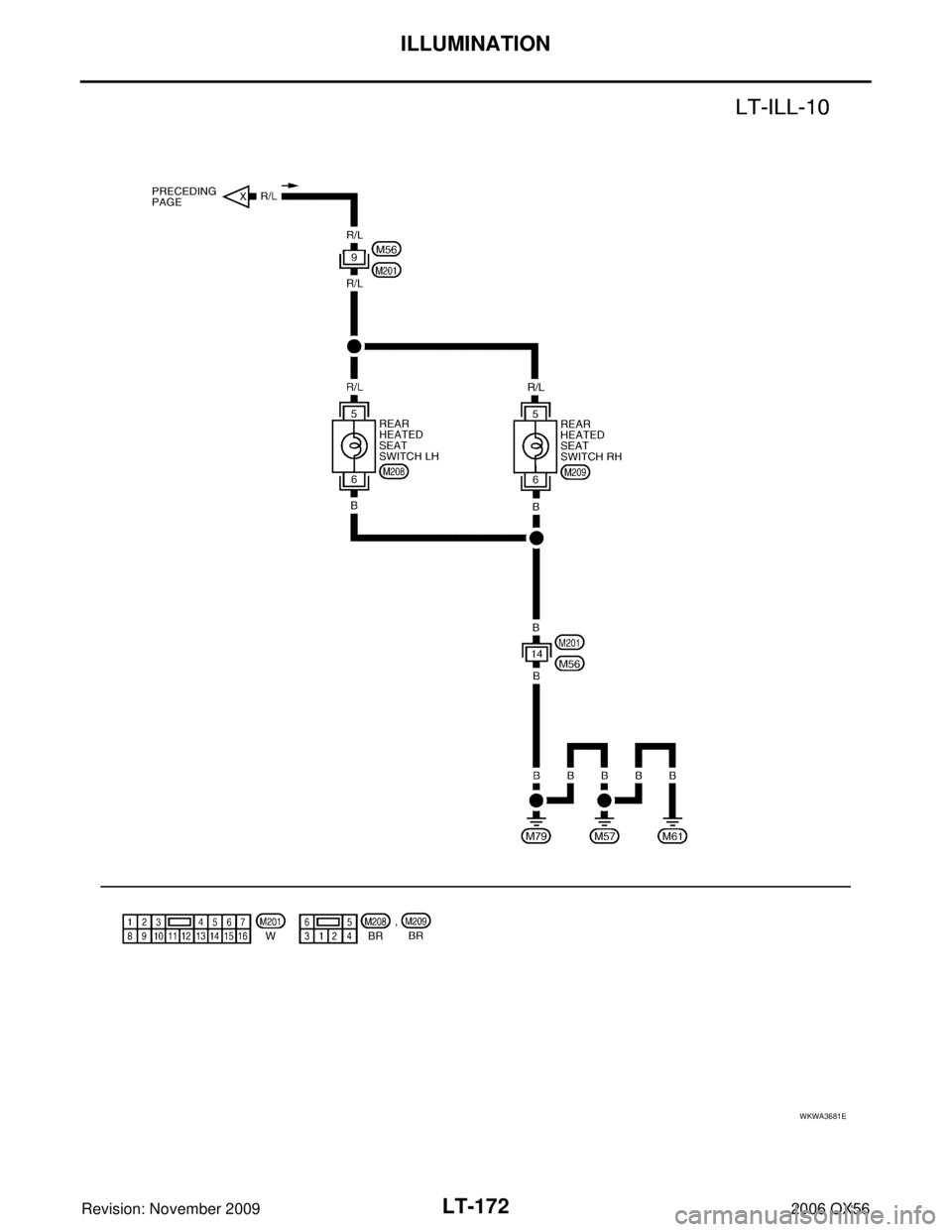 INFINITI QX56 2006  Factory Service Manual LT-172
ILLUMINATION
Revision: November 20092006 QX56
WKWA3681E 