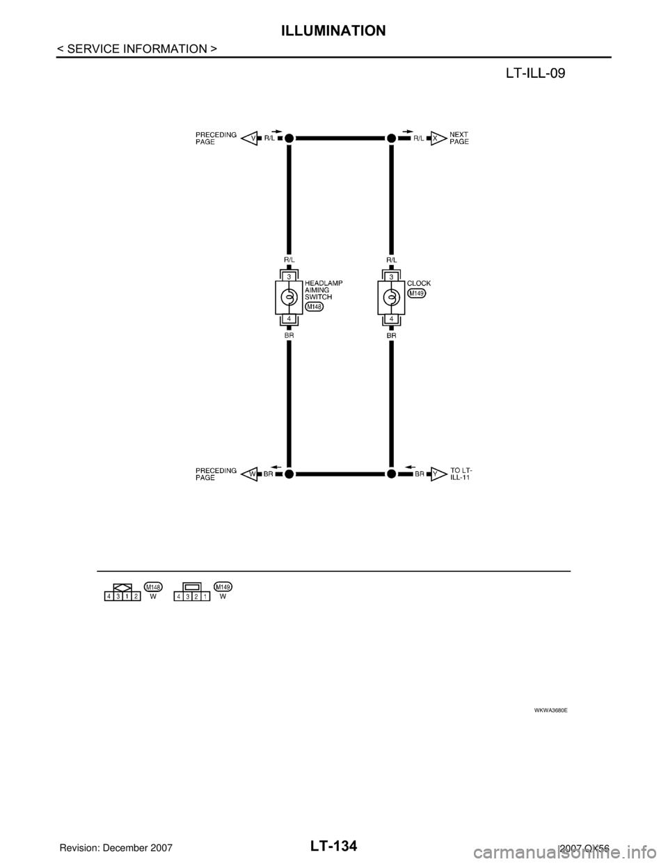 INFINITI QX56 2007  Factory Service Manual LT-134
< SERVICE INFORMATION >
ILLUMINATION
WKWA3680E 