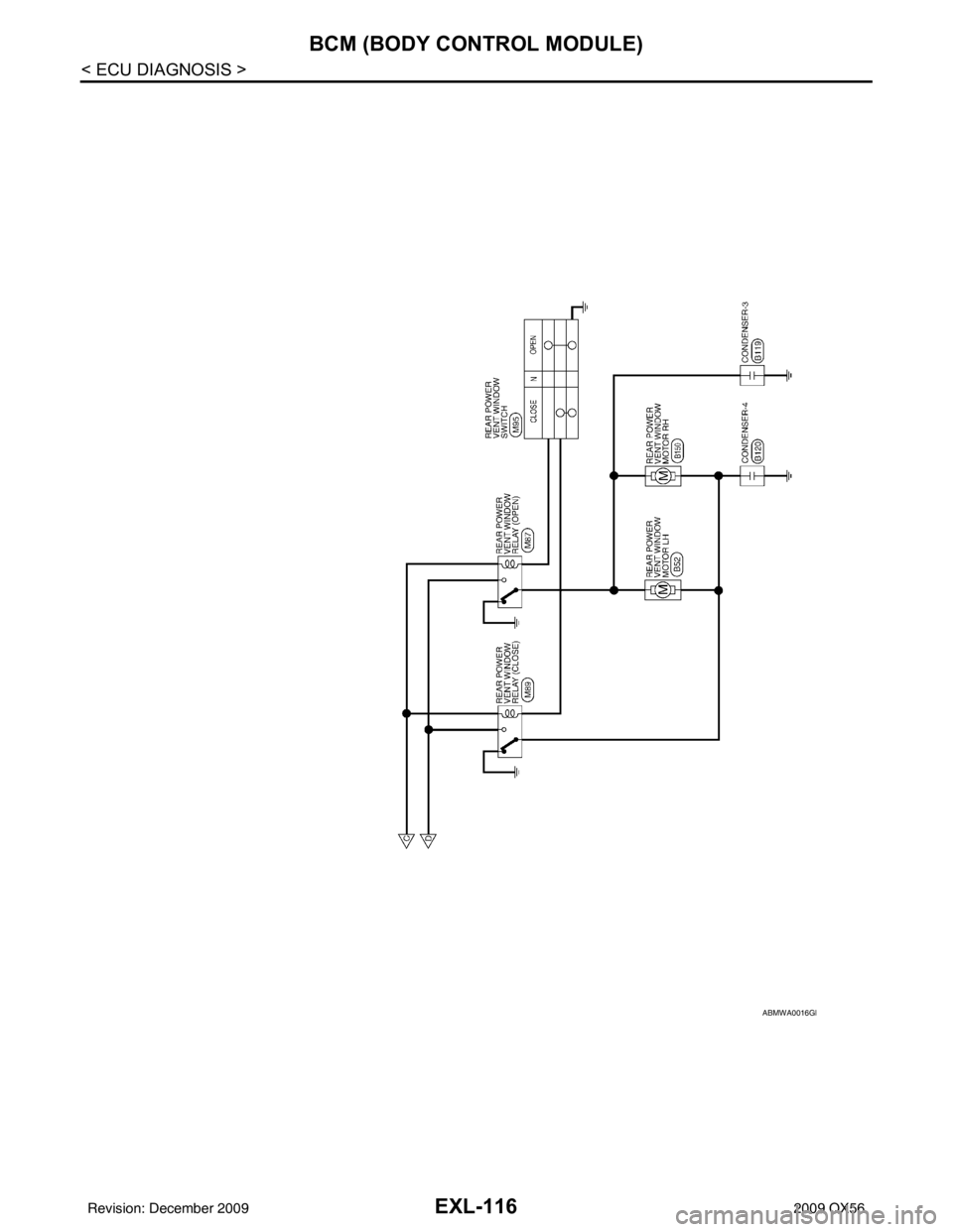 INFINITI QX56 2009  Factory Service Manual EXL-116
< ECU DIAGNOSIS >
BCM (BODY CONTROL MODULE)
ABMWA0016GB
Revision: December 20092009 QX56 