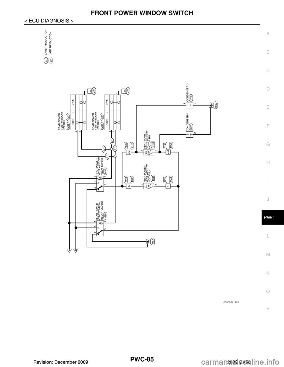 INFINITI QX56 2009  Factory Service Manual 
FRONT POWER WINDOW SWITCHPWC-85
< ECU DIAGNOSIS >
C
DE
F
G H
I
J
L
M A
B
PWC
N
O P
AAKWA0244GB
Revision: December 20092009 QX56  