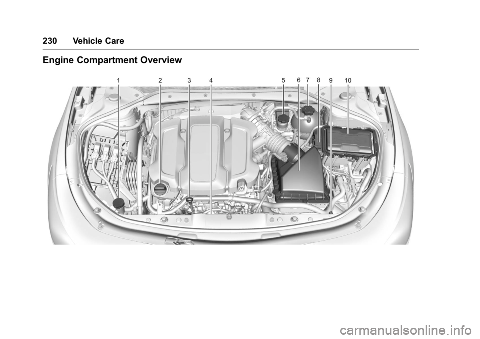 BUICK LACROSSE 2017  Owners Manual Buick LaCrosse Owner Manual (GMNA-Localizing-U.S./Canada-9803782) -
2017 - crc - 9/7/16
230 Vehicle Care
Engine Compartment Overview 