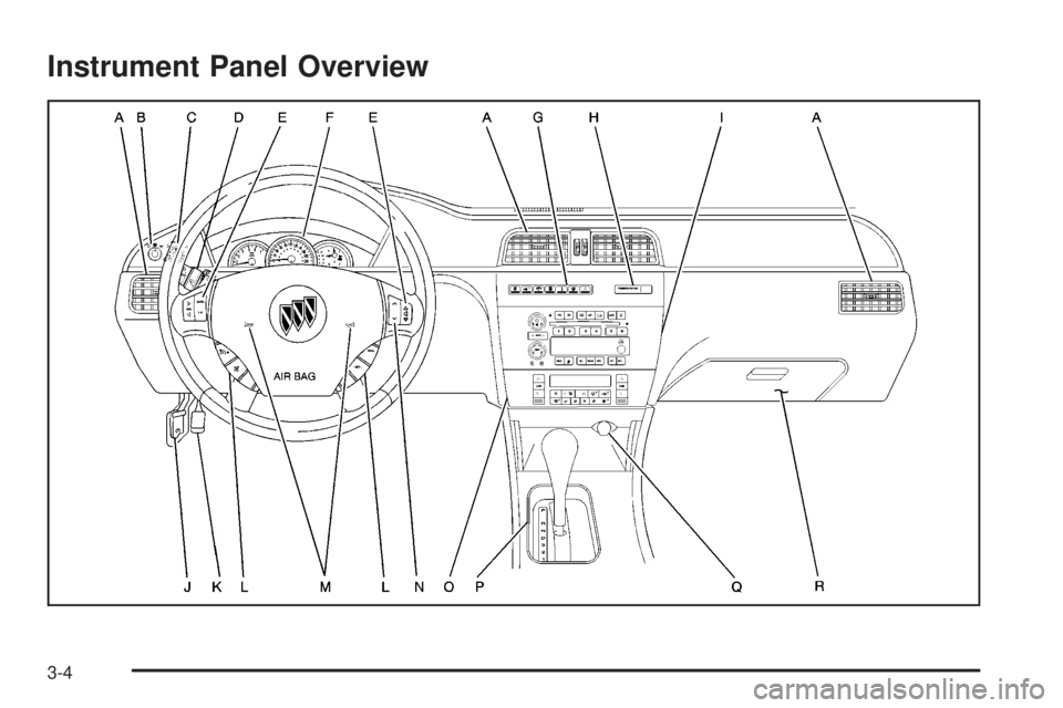 BUICK LACROSSE 2005  Owners Manual Instrument Panel Overview
3-4 