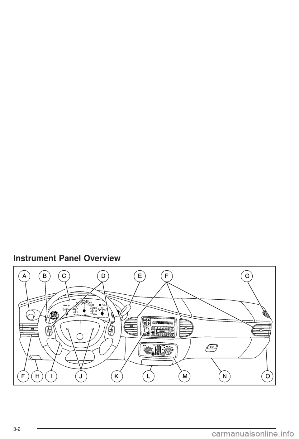 BUICK CENTURY 2003  Owners Manual Instrument Panel Overview
3-2 