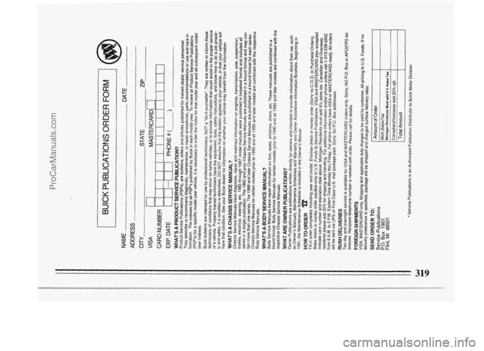 BUICK PARK AVENUE 1993  Owners Manual a N 
R 
319 
ProCarManuals.com 