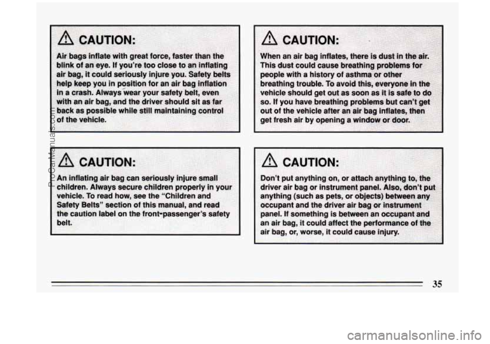 BUICK PARK AVENUE 1994  Owners Manual 35 
ProCarManuals.com 