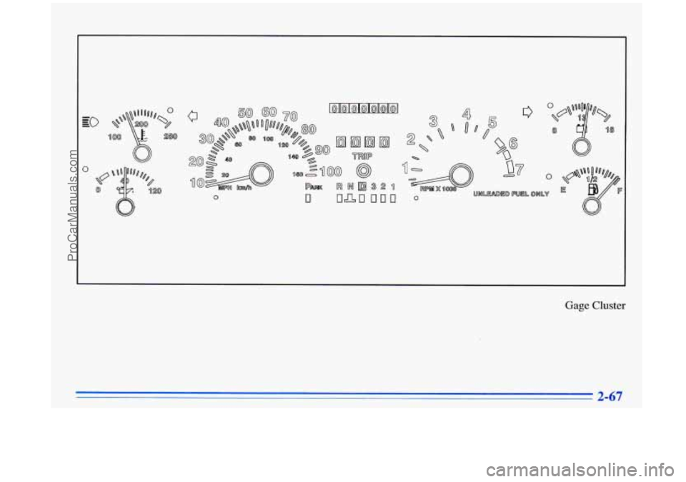 BUICK PARK AVENUE 1996  Owners Manual 0 
0 
21 
no 
Gage Cluster 
ProCarManuals.com 