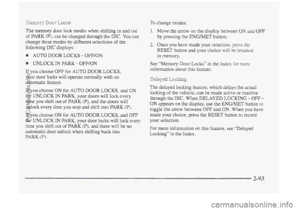 BUICK PARK AVENUE 1998  Owners Manual ProCarManuals.com 