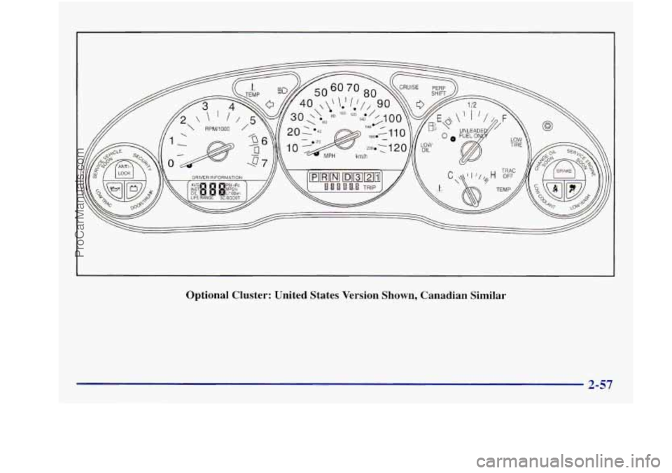 BUICK REGAL 1997  Owners Manual Optional  Cluster:  United  States  Version Shown, Canadian  Similar 
ProCarManuals.com 