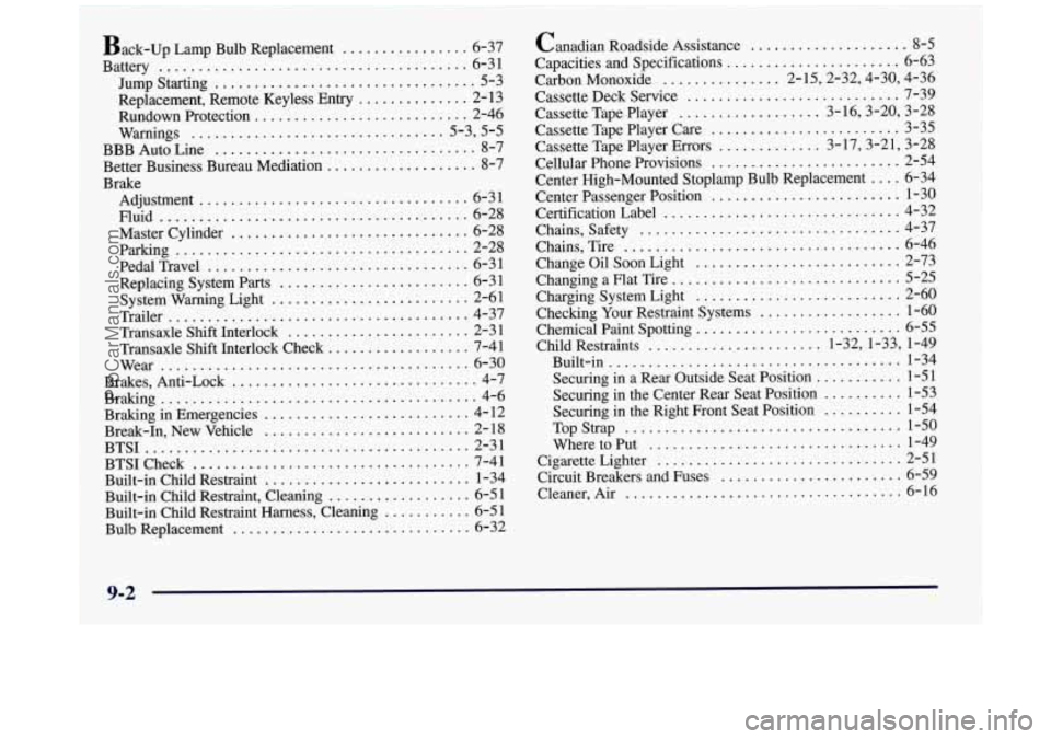 BUICK REGAL 1997  Owners Manual 9-2 
ProCarManuals.com 