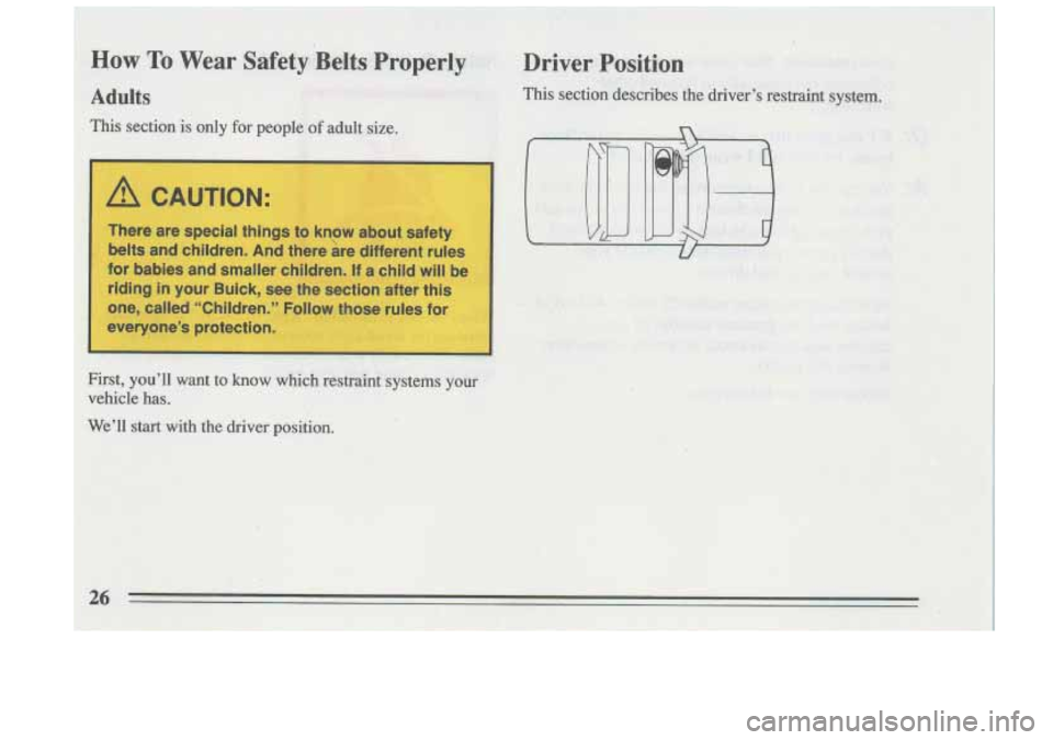 BUICK RIVIERA 1993  Owners Manual 