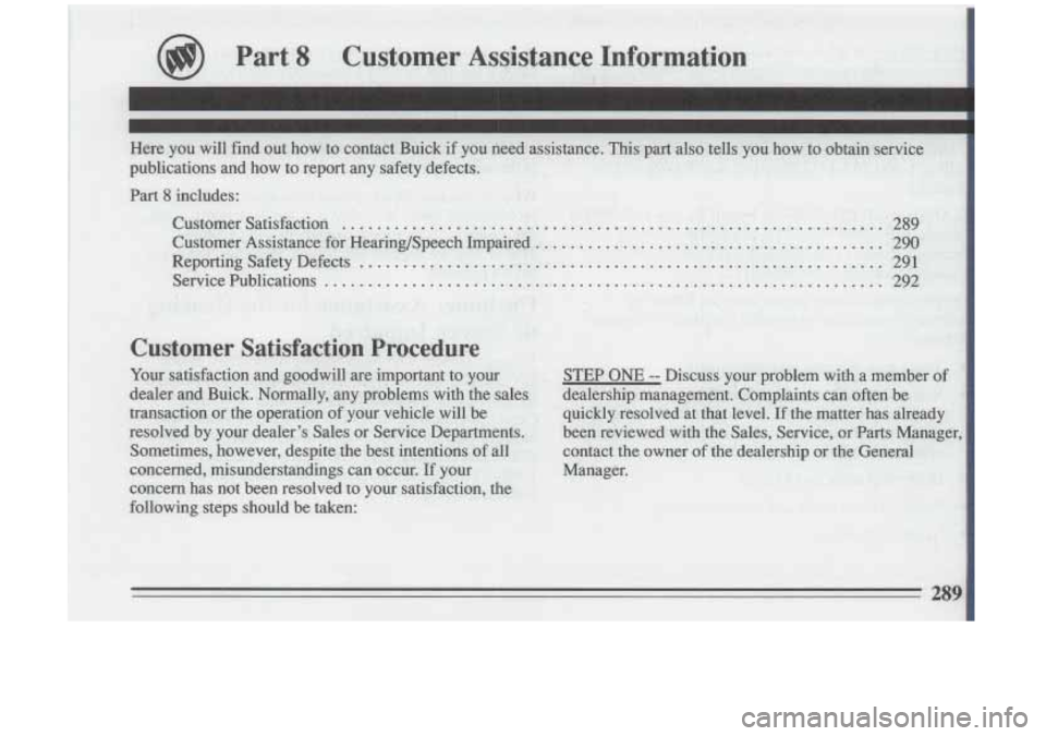 BUICK RIVIERA 1993  Owners Manual 