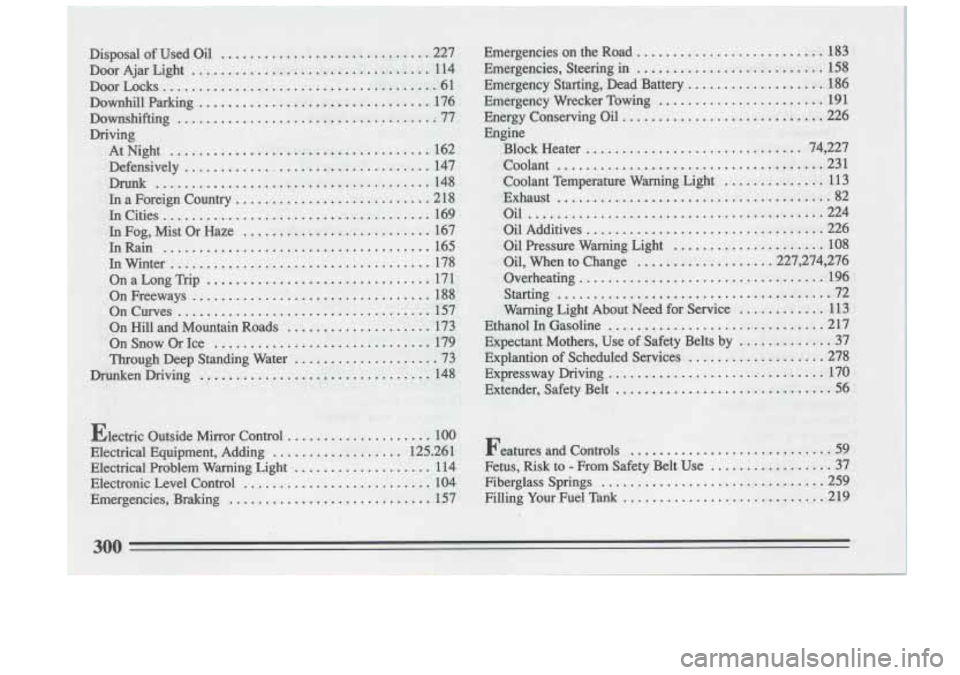 BUICK RIVIERA 1993  Owners Manual _" .  . . ,., ... .  