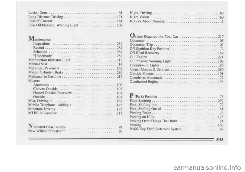 BUICK RIVIERA 1993  Owners Manual 