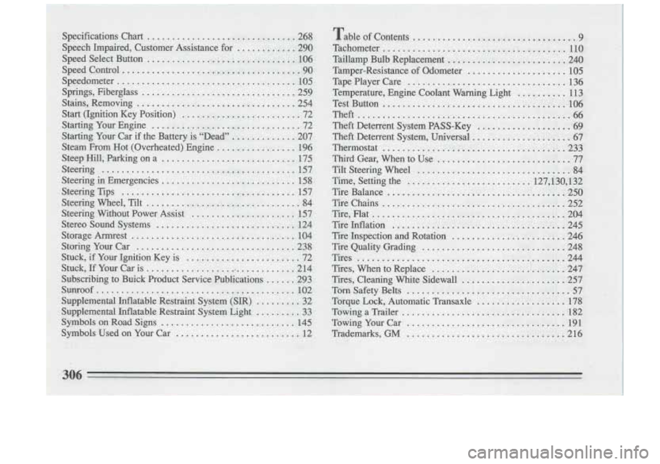 BUICK RIVIERA 1993  Owners Manual I  