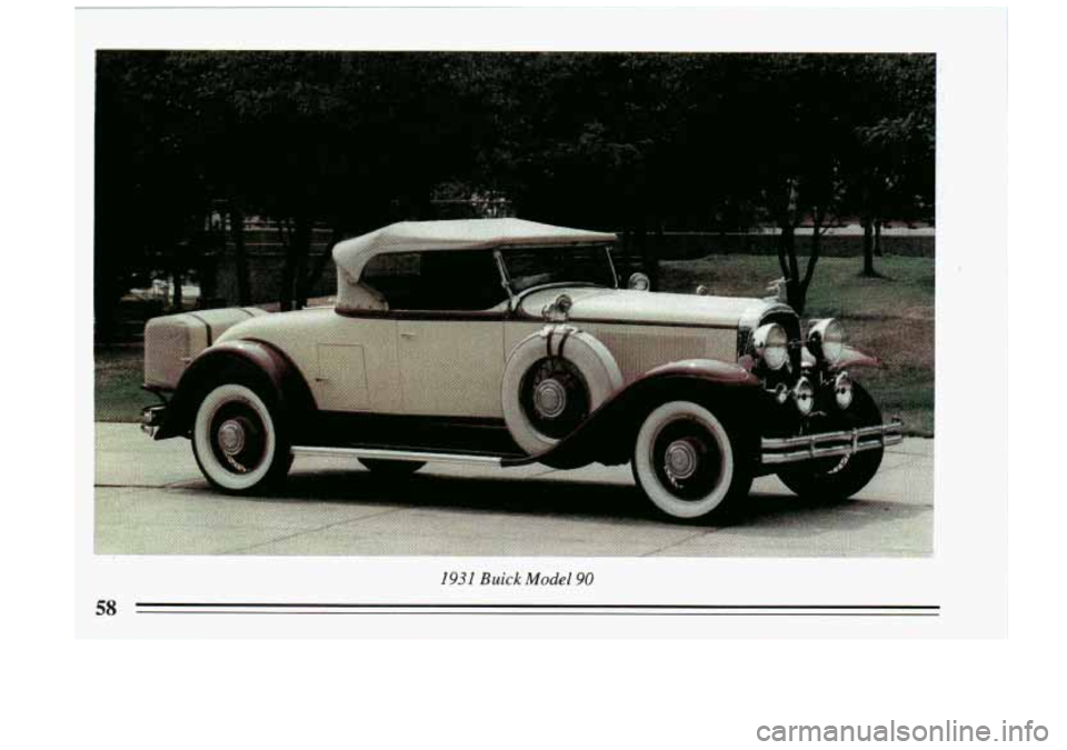 BUICK RIVIERA 1993  Owners Manual 1931 Buick Model 90 
58  