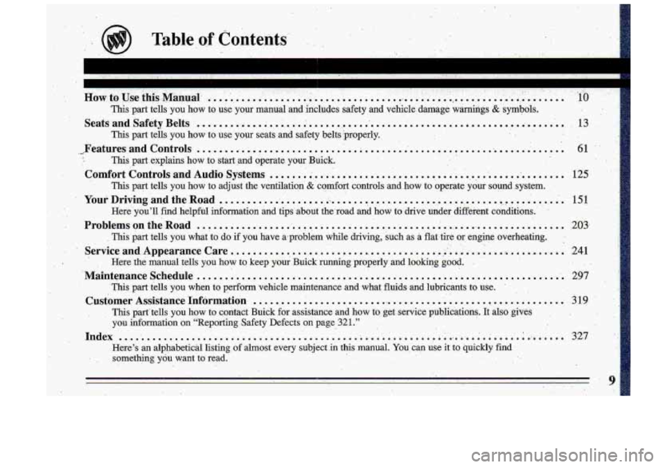 BUICK ROADMASTER 1993  Owners Manual 