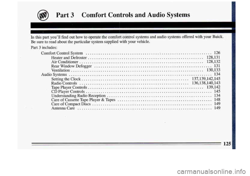 BUICK ROADMASTER 1993  Owners Manual Part 3 Comfort  Controls and Audio Systems  