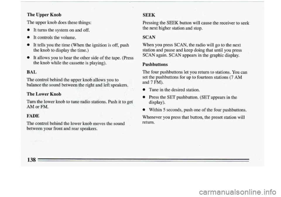 BUICK ROADMASTER 1993  Owners Manual 