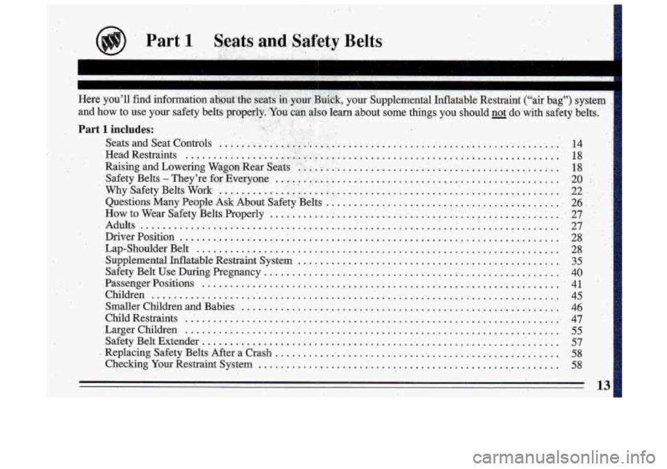 BUICK ROADMASTER 1993  Owners Manual 