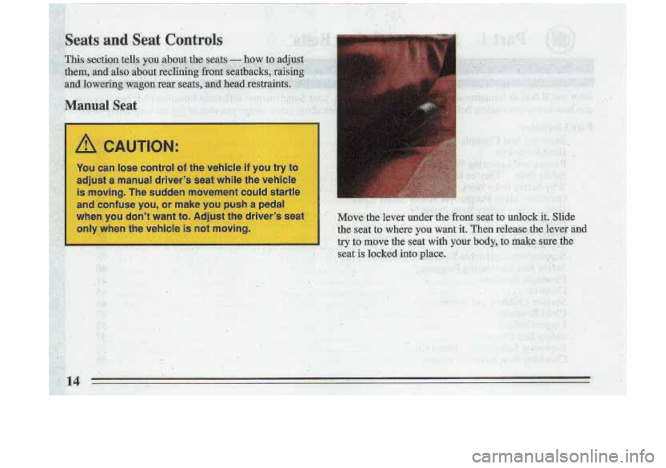 BUICK ROADMASTER 1993  Owners Manual 