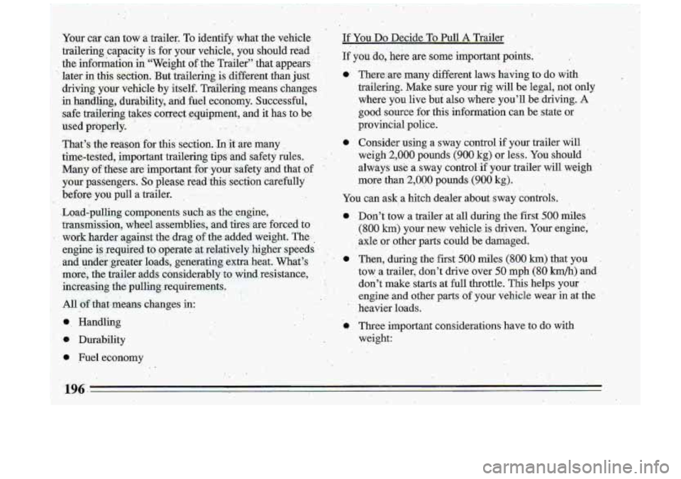 BUICK ROADMASTER 1993  Owners Manual 1:  