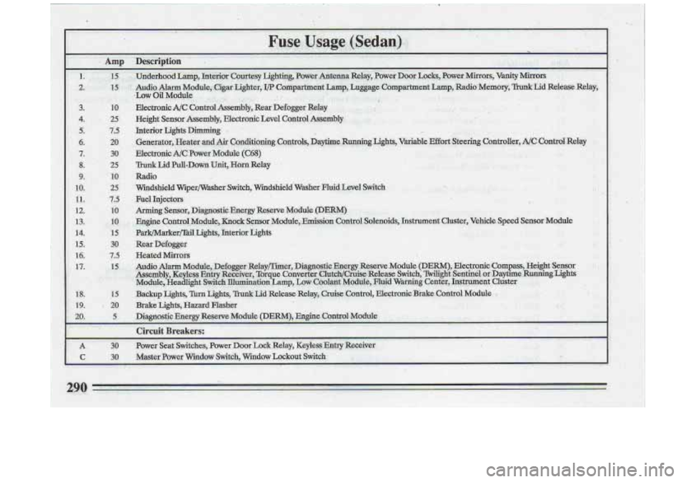 BUICK ROADMASTER 1993  Owners Manual 