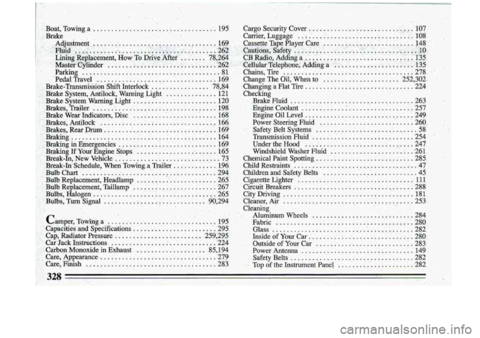 BUICK ROADMASTER 1993  Owners Manual 
