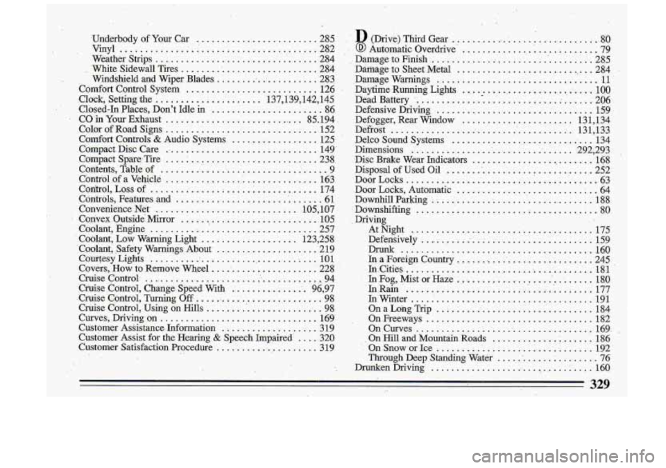 BUICK ROADMASTER 1993  Owners Manual 