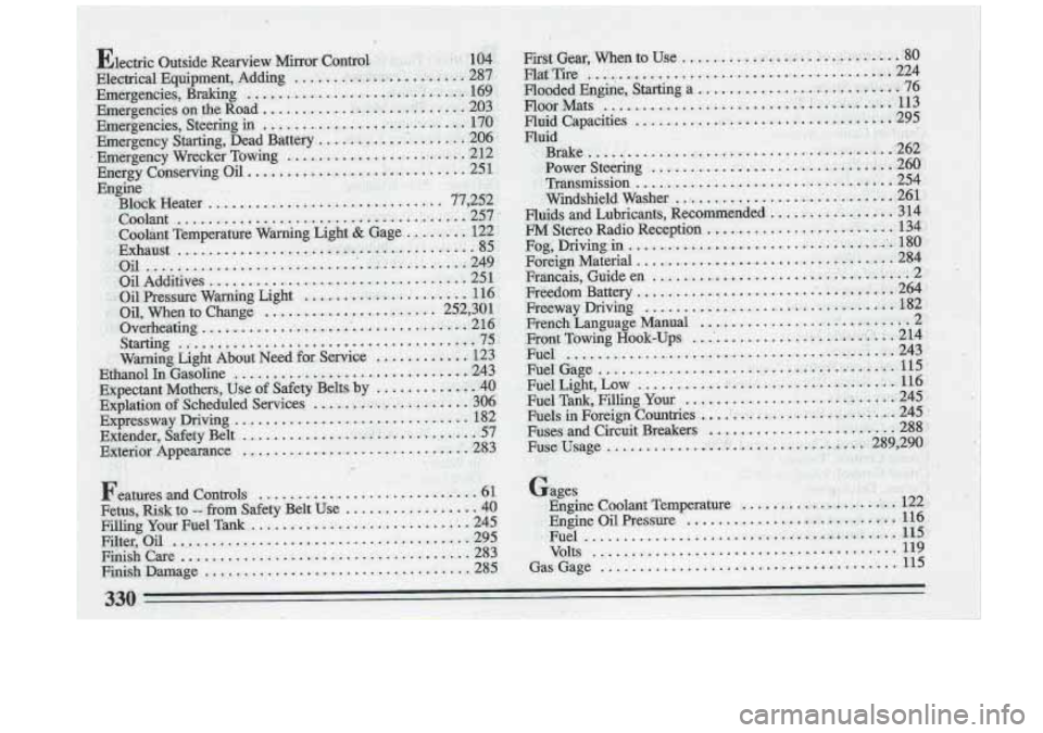 BUICK ROADMASTER 1993  Owners Manual 