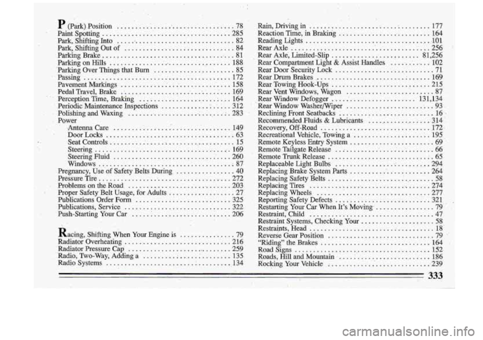 BUICK ROADMASTER 1993  Owners Manual 333  
