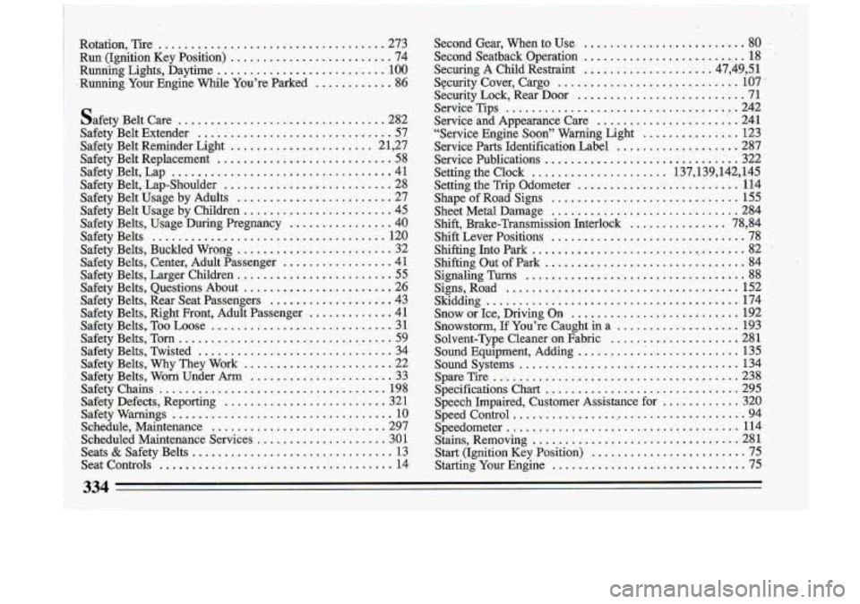 BUICK ROADMASTER 1993  Owners Manual 
