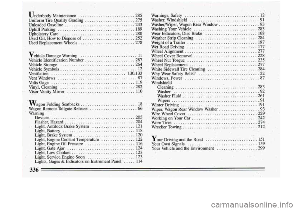 BUICK ROADMASTER 1993  Owners Manual 